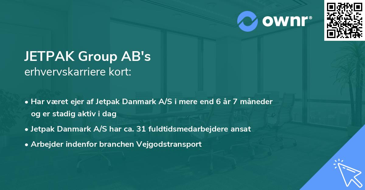 JETPAK Group AB's erhvervskarriere kort