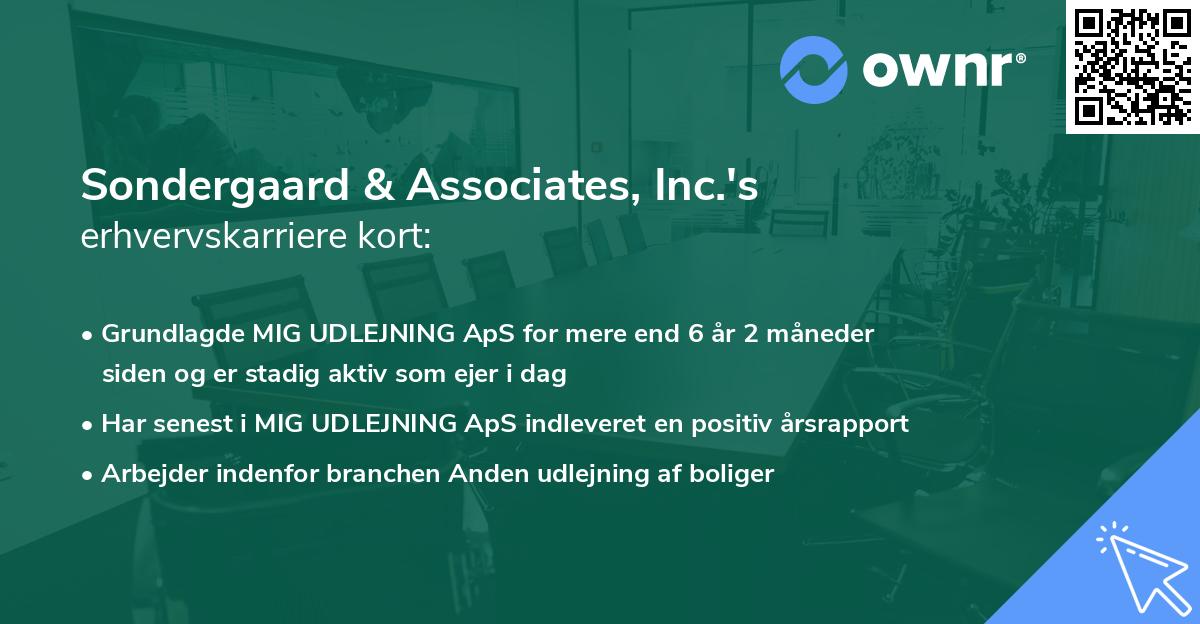 Sondergaard & Associates, Inc.'s erhvervskarriere kort