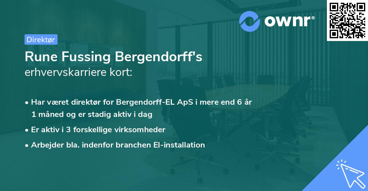 Rune Fussing Bergendorff's erhvervskarriere kort