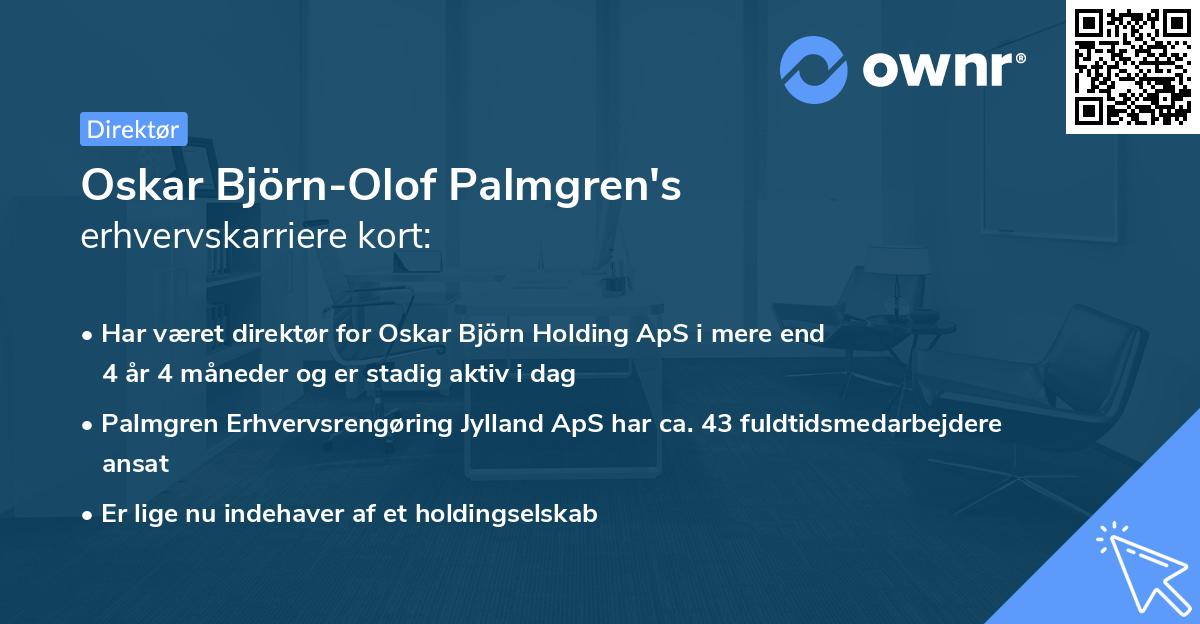 Oskar Björn-Olof Palmgren's erhvervskarriere kort