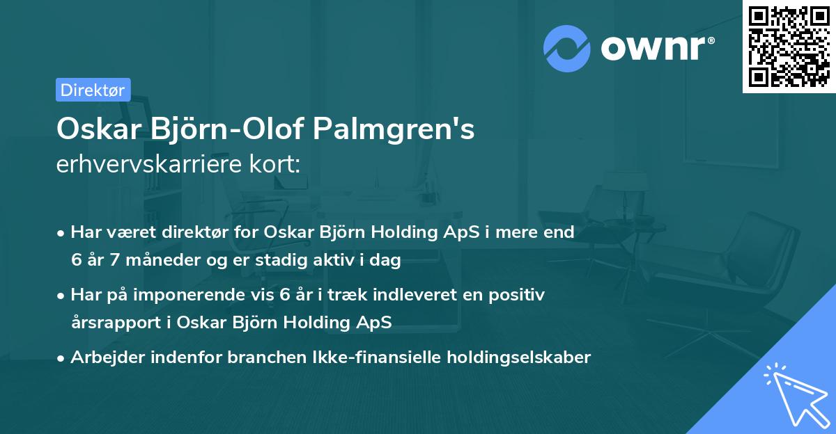 Oskar Björn-Olof Palmgren's erhvervskarriere kort