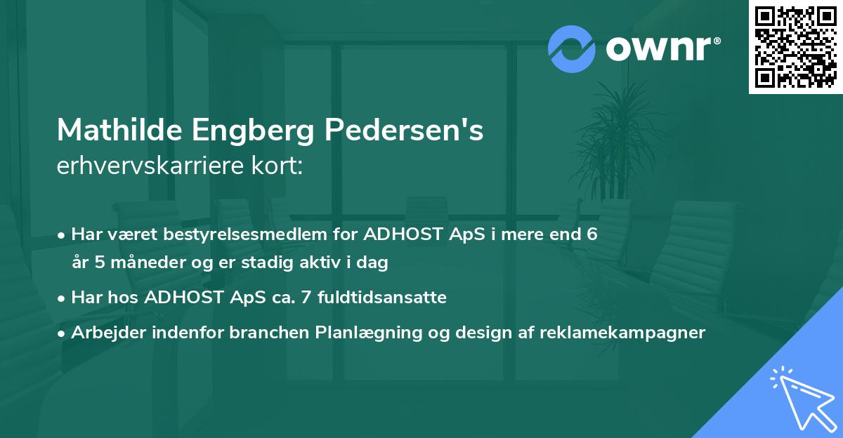 Mathilde Engberg Pedersen's erhvervskarriere kort