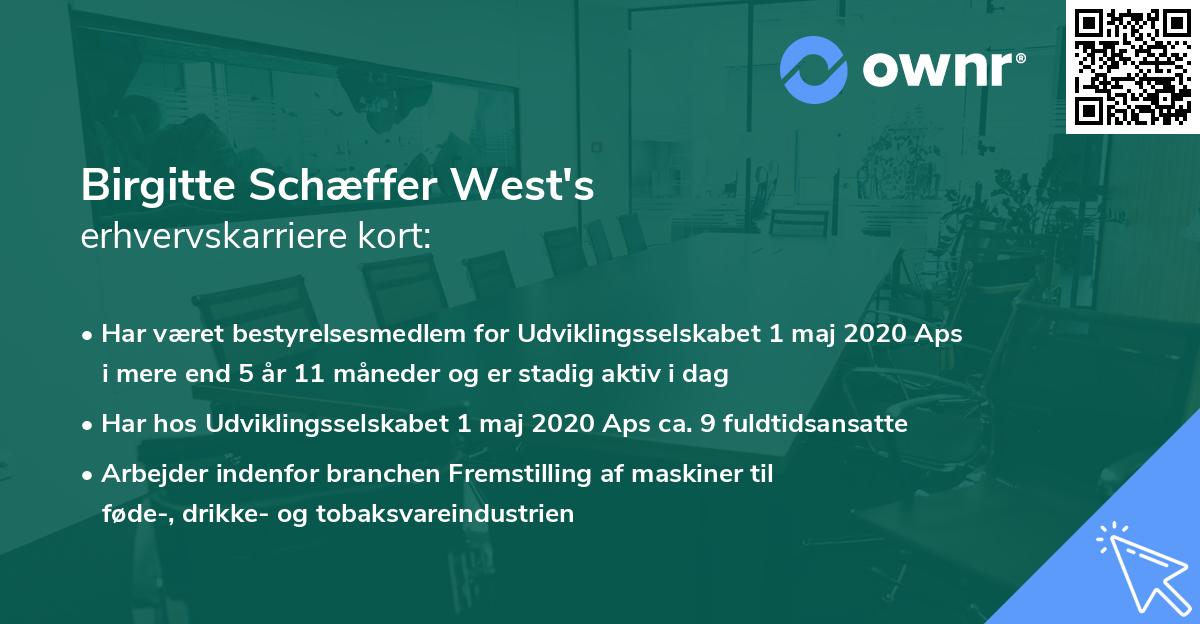 Birgitte Schæffer West's erhvervskarriere kort
