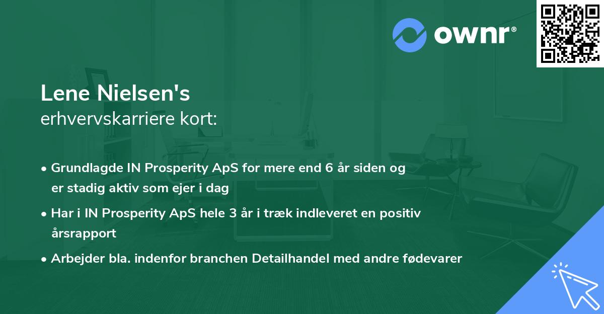 Lene Nielsen's erhvervskarriere kort