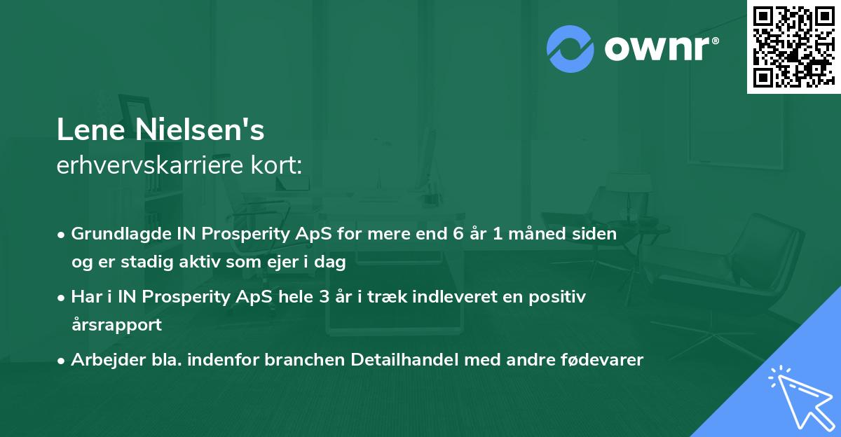 Lene Nielsen's erhvervskarriere kort