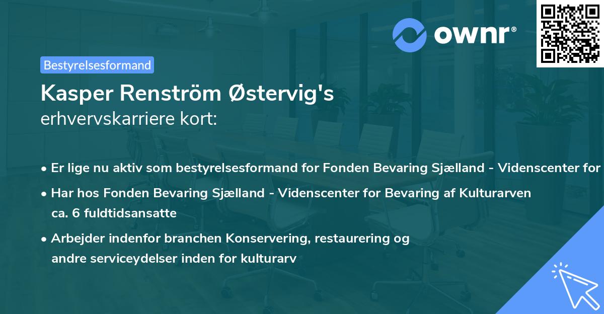 Kasper Renström Østervig's erhvervskarriere kort