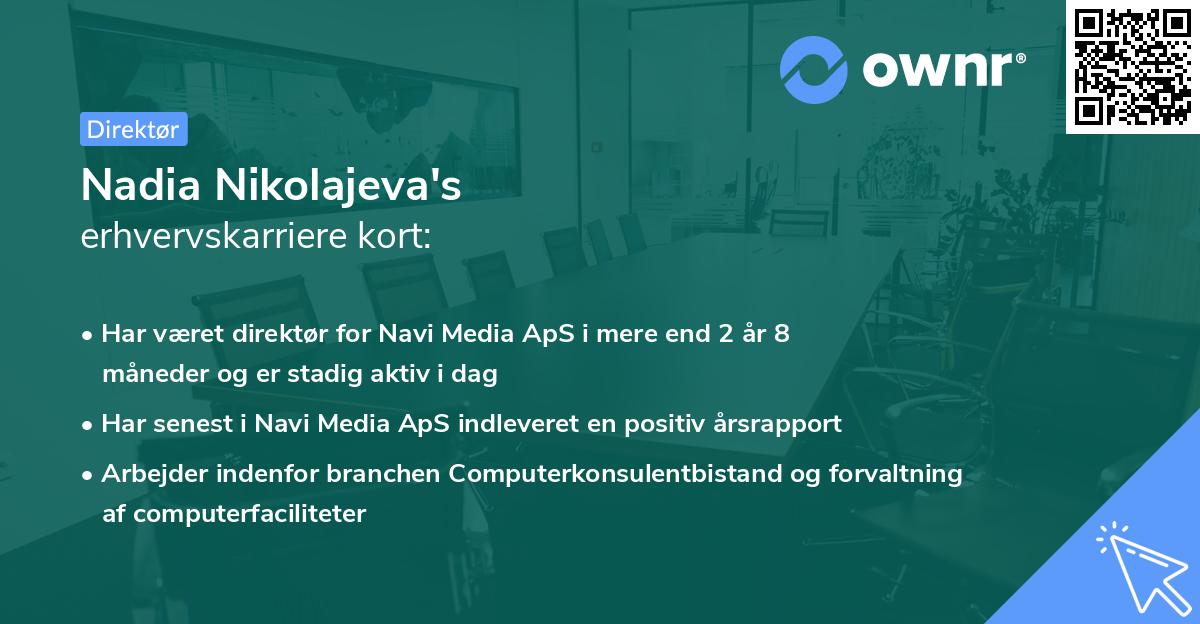 Nadia Nikolajeva's erhvervskarriere kort