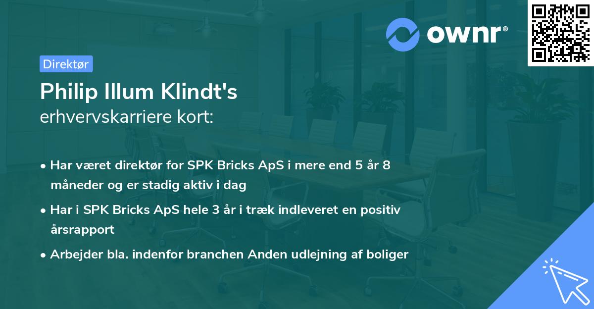 Philip Illum Klindt's erhvervskarriere kort