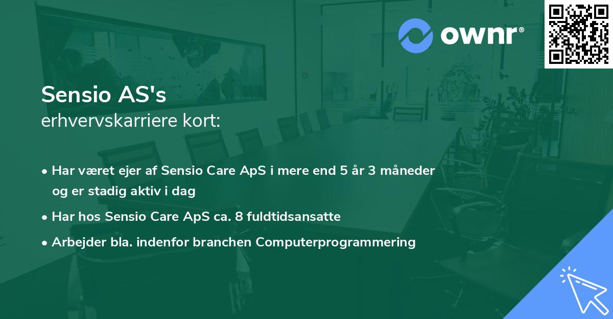 Sensio AS's erhvervskarriere kort