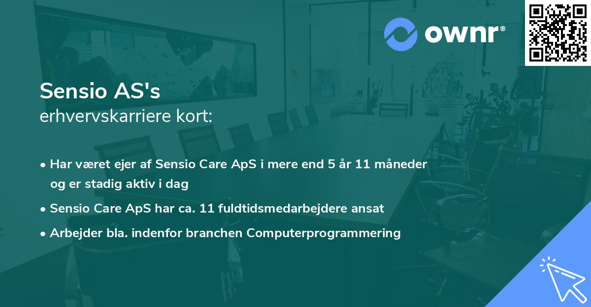 Sensio AS's erhvervskarriere kort