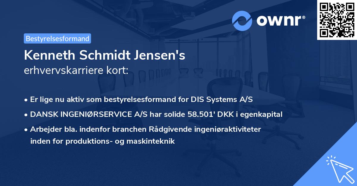 Kenneth Schmidt Jensen's erhvervskarriere kort