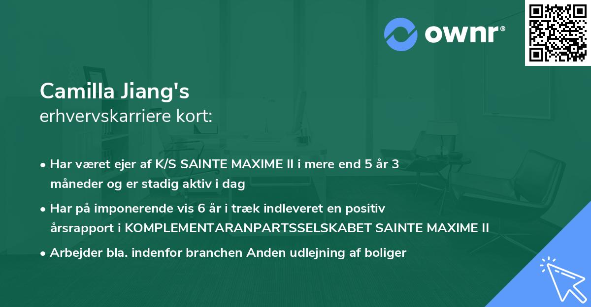 Camilla Jiang's erhvervskarriere kort