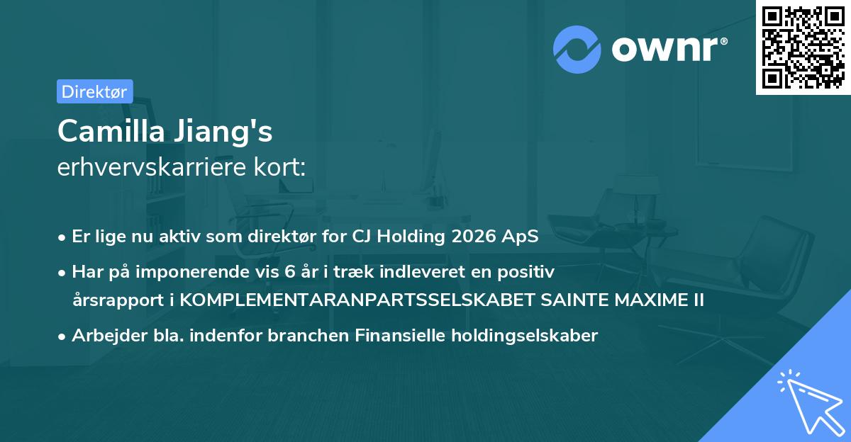 Camilla Jiang's erhvervskarriere kort