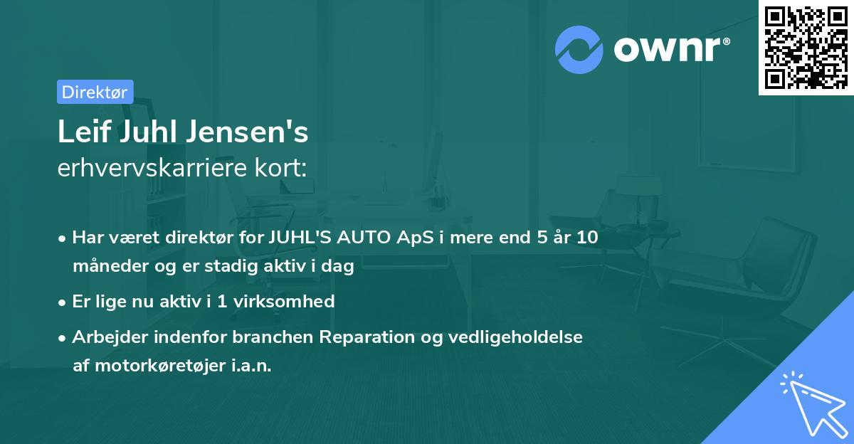 Leif Juhl Jensen's erhvervskarriere kort
