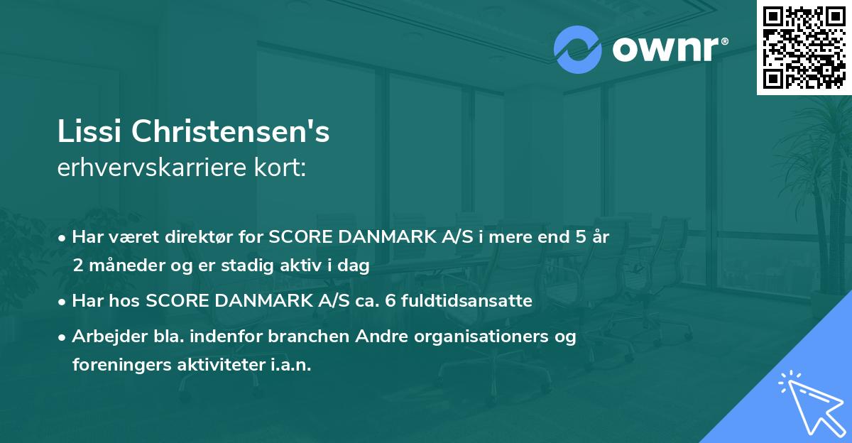Lissi Christensen's erhvervskarriere kort
