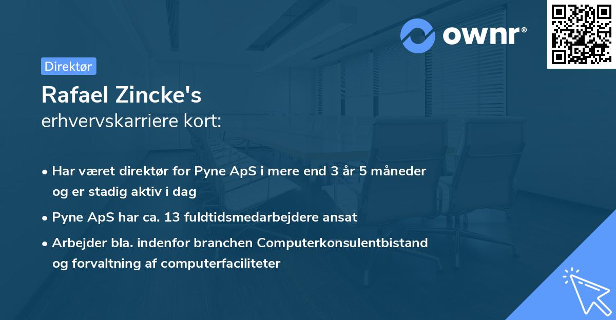 Rafael Zincke's erhvervskarriere kort