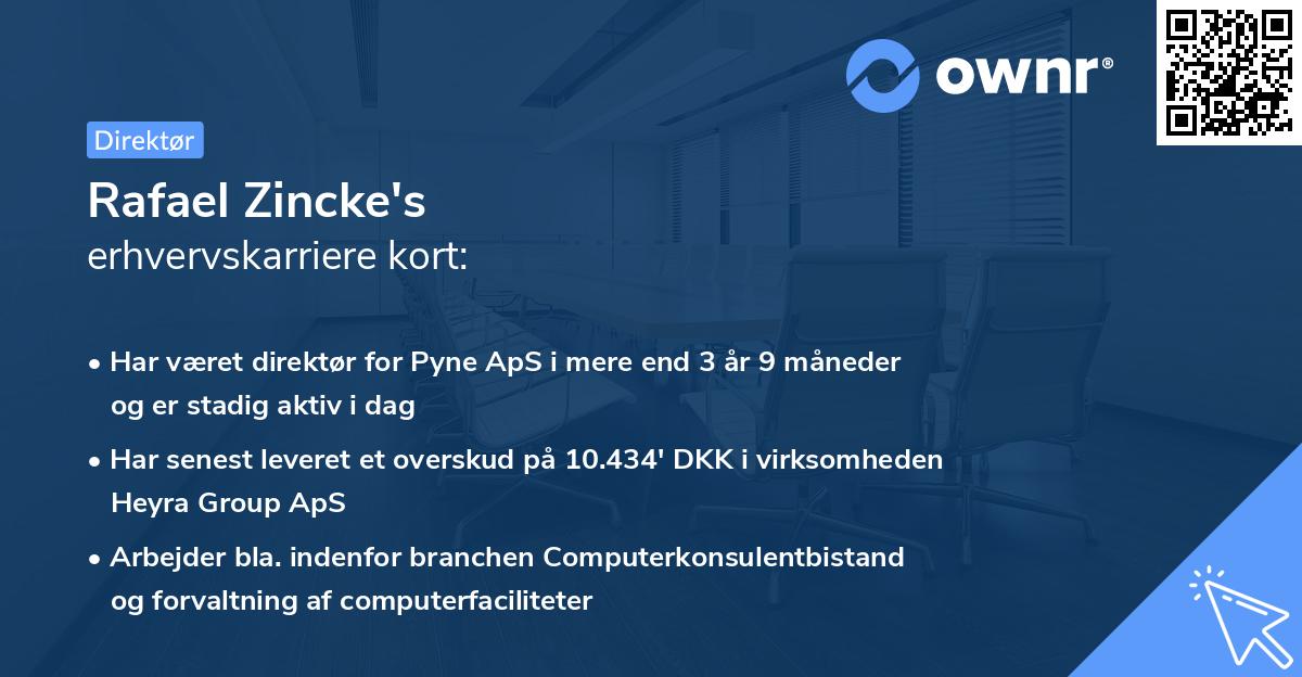 Rafael Zincke's erhvervskarriere kort