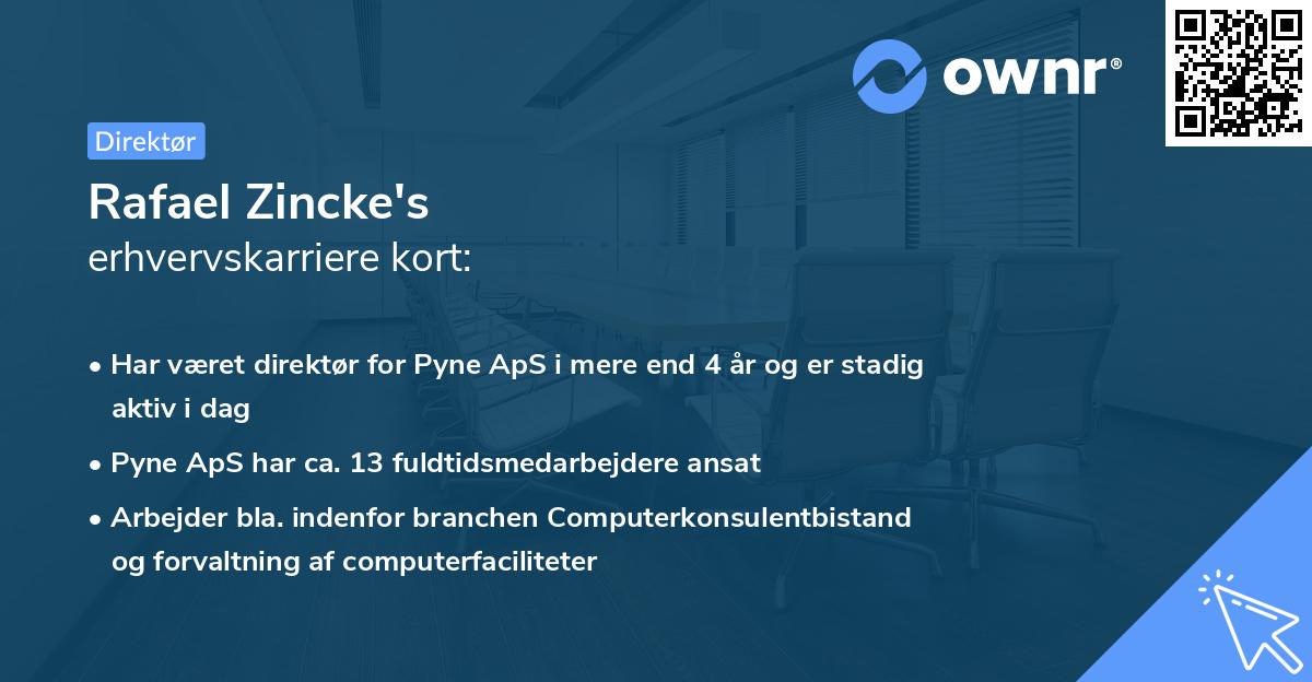 Rafael Zincke's erhvervskarriere kort