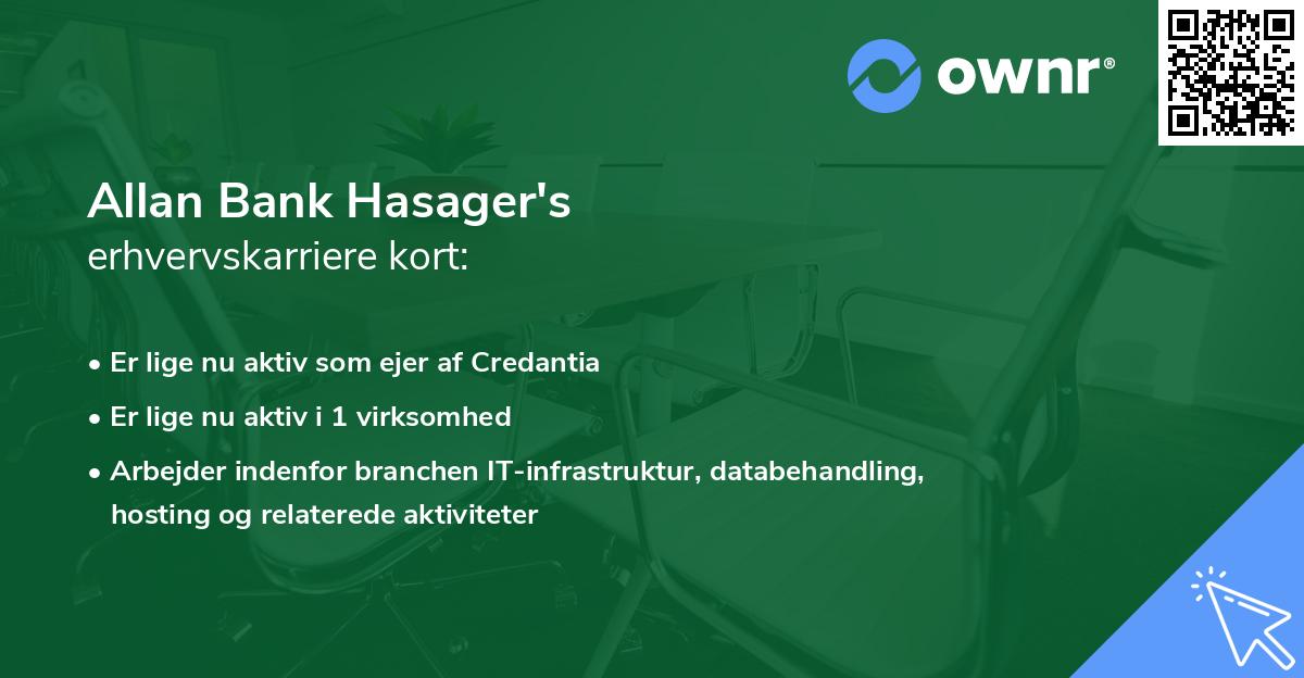 Allan Bank Hasager's erhvervskarriere kort