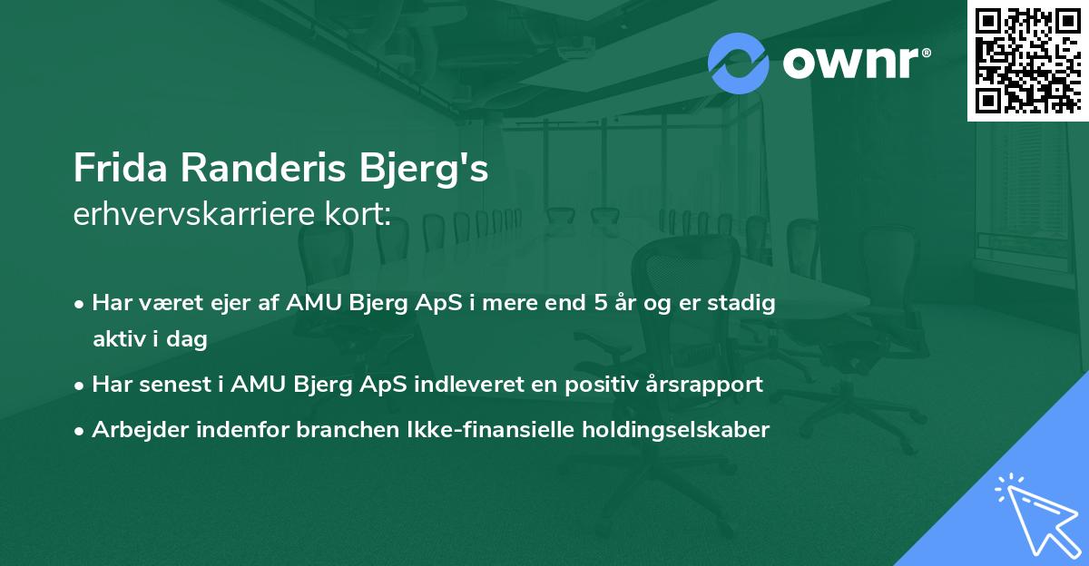 Frida Randeris Bjerg's erhvervskarriere kort