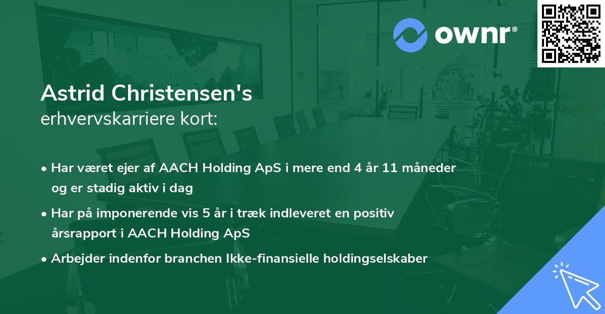 Astrid Christensen's erhvervskarriere kort