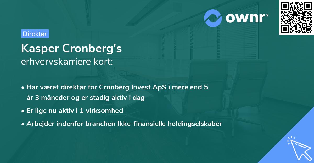 Kasper Cronberg's erhvervskarriere kort
