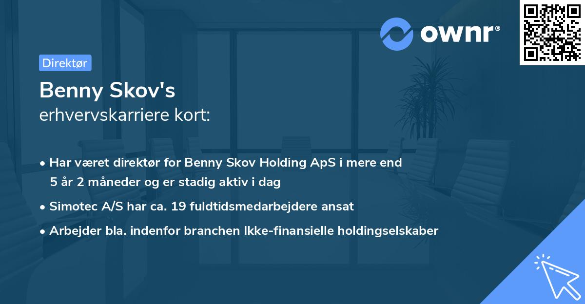 Benny Skov's erhvervskarriere kort