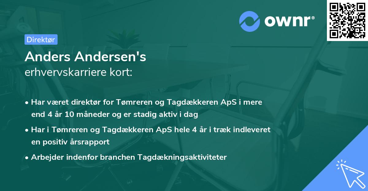 Anders Andersen's erhvervskarriere kort