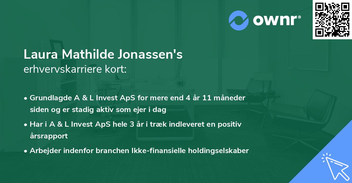 Laura Mathilde Jonassen's erhvervskarriere kort