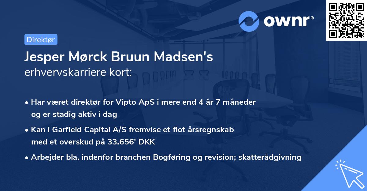 Jesper Mørck Bruun Madsen's erhvervskarriere kort