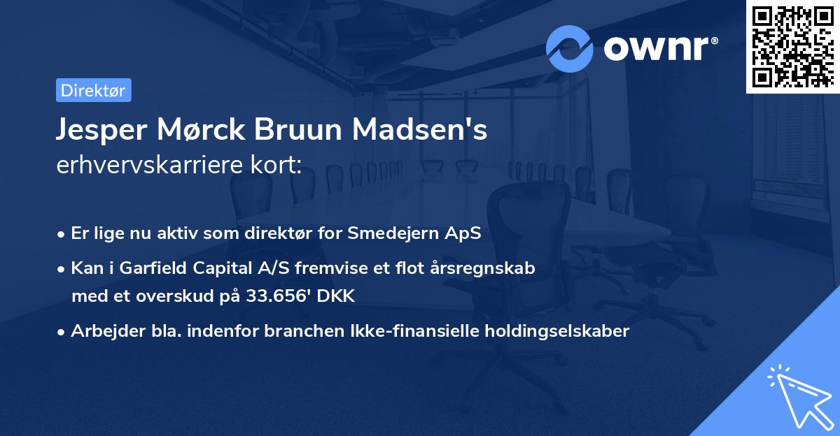 Jesper Mørck Bruun Madsen's erhvervskarriere kort