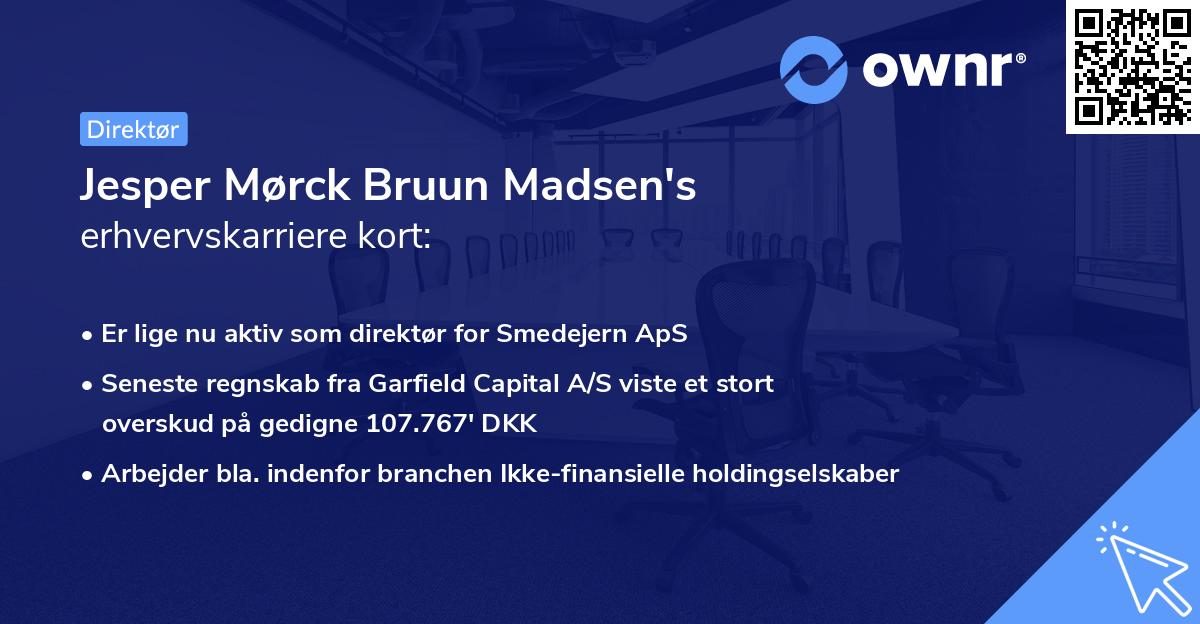 Jesper Mørck Bruun Madsen's erhvervskarriere kort