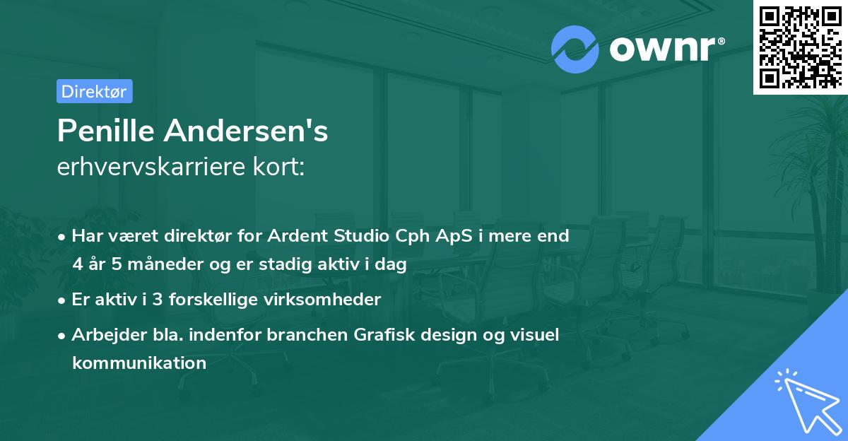 Penille Andersen's erhvervskarriere kort