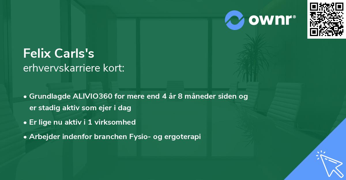 Felix Carls's erhvervskarriere kort