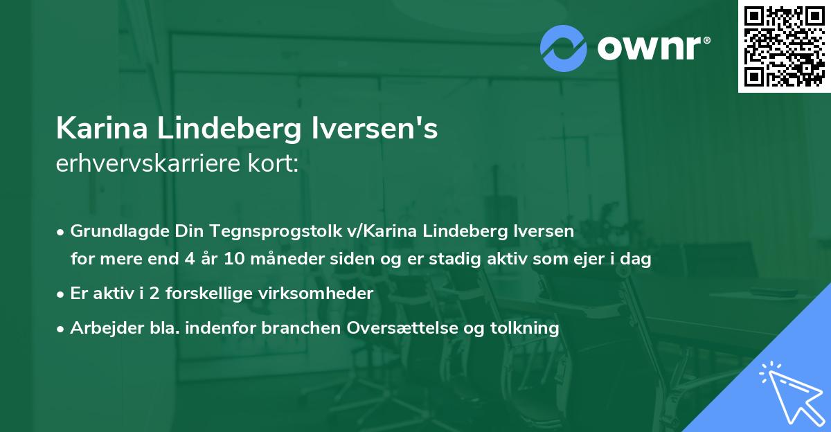 Karina Lindeberg Iversen's erhvervskarriere kort