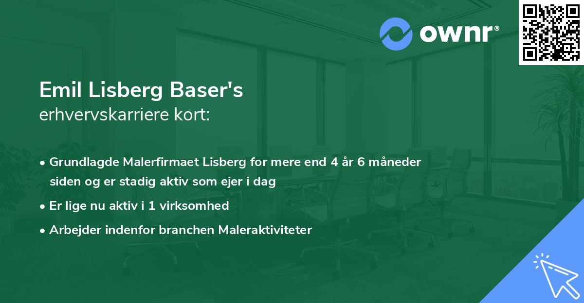 Emil Lisberg Baser's erhvervskarriere kort