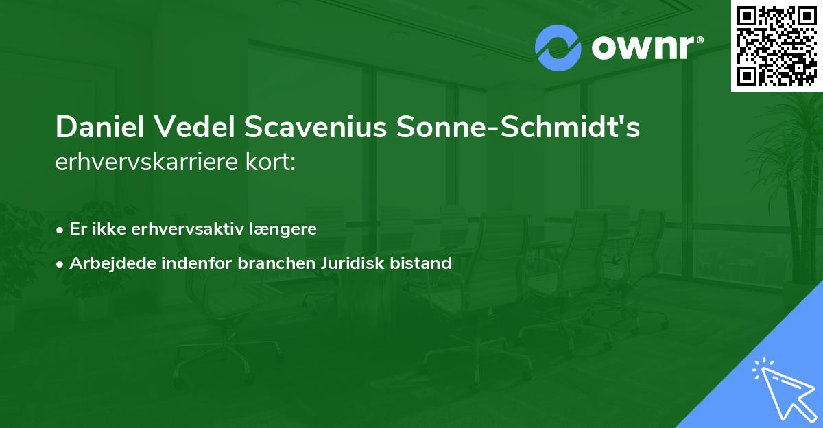 Daniel Vedel Scavenius Sonne-Schmidt's erhvervskarriere kort