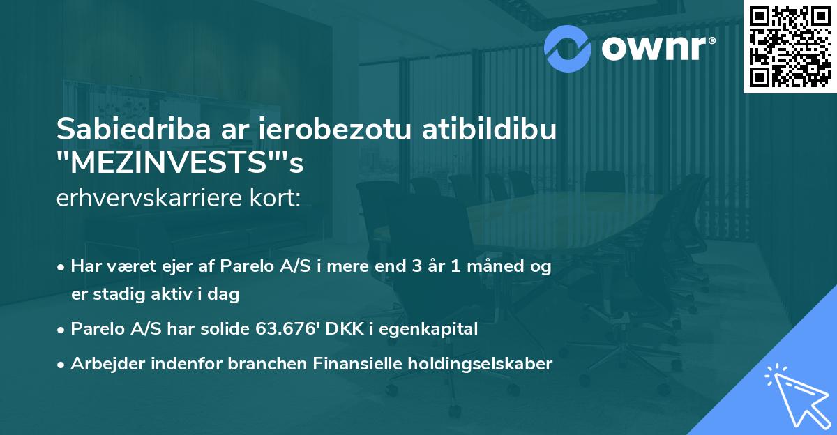 Sabiedriba ar ierobezotu atibildibu "MEZINVESTS"'s erhvervskarriere kort