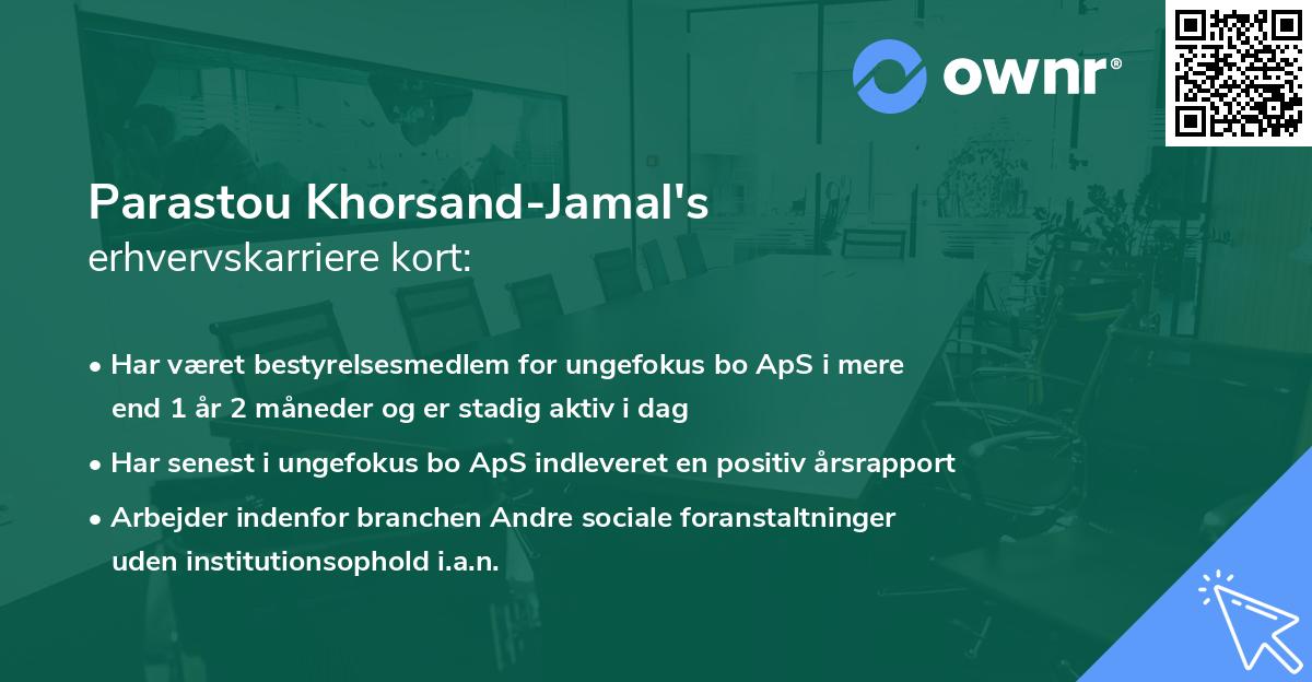 Parastou Khorsand-Jamal's erhvervskarriere kort