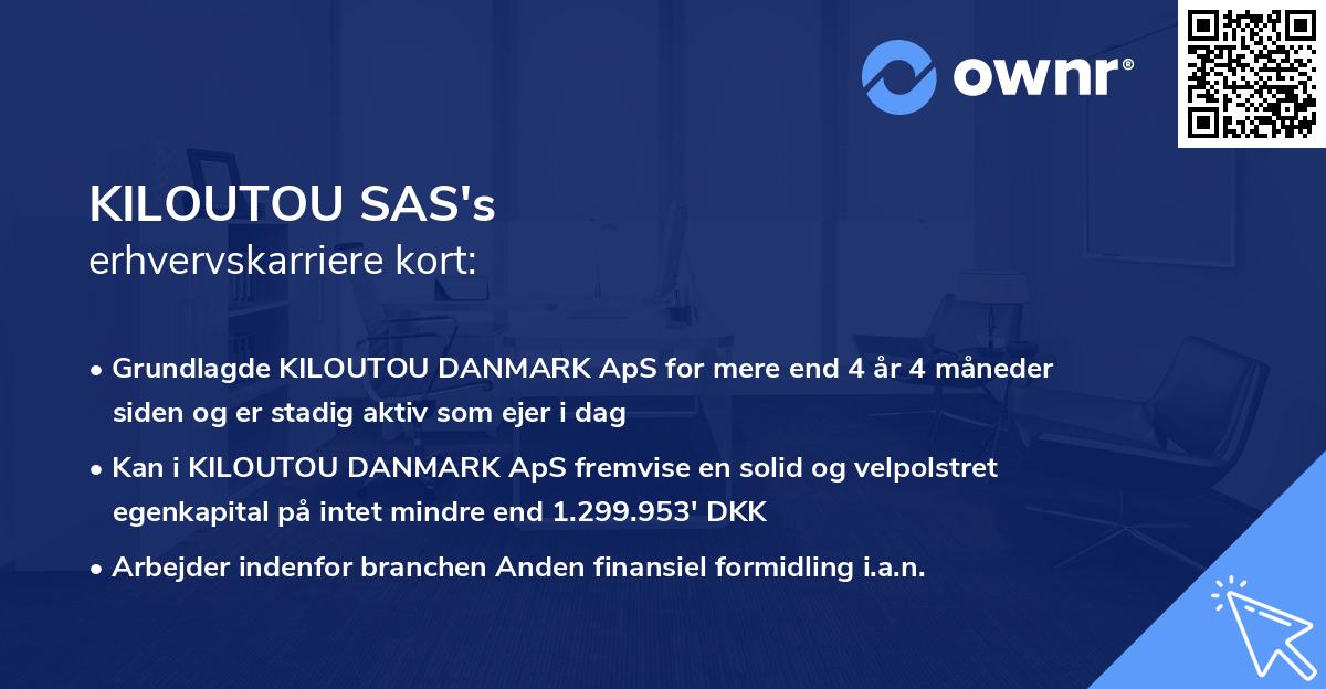 KILOUTOU SAS's erhvervskarriere kort