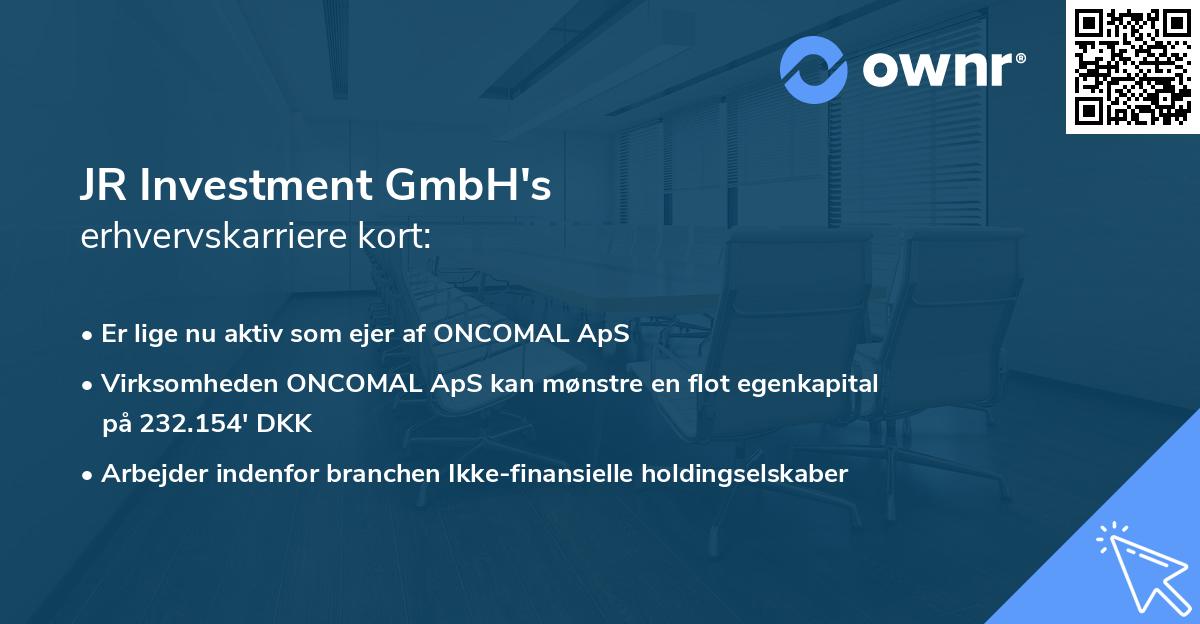 JR Investment GmbH's erhvervskarriere kort