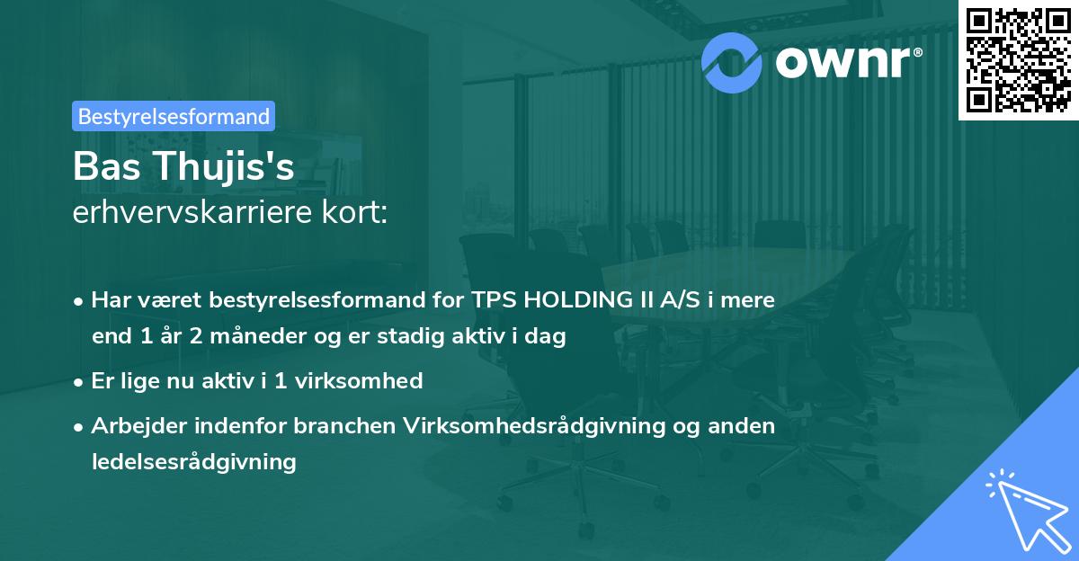 Bas Thujis's erhvervskarriere kort