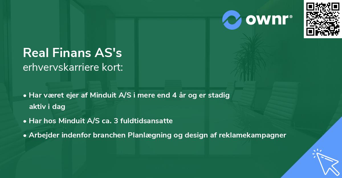 Real Finans AS's erhvervskarriere kort
