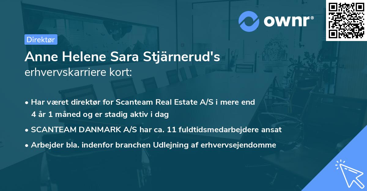 Anne Helene Sara Stjärnerud's erhvervskarriere kort