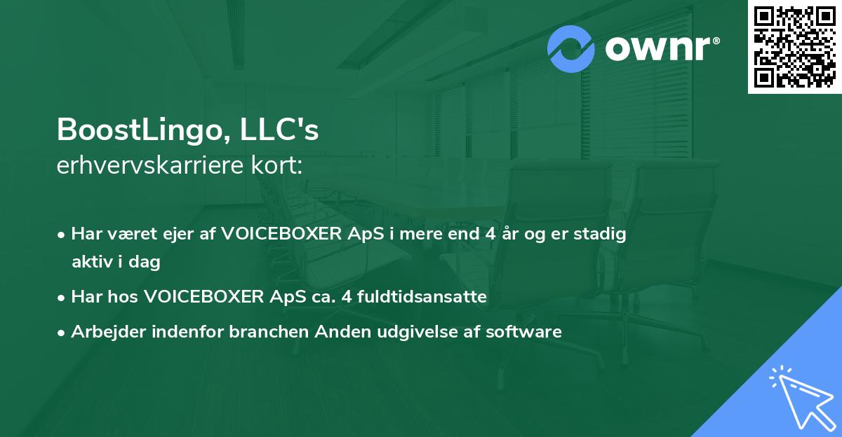 BoostLingo, LLC's erhvervskarriere kort