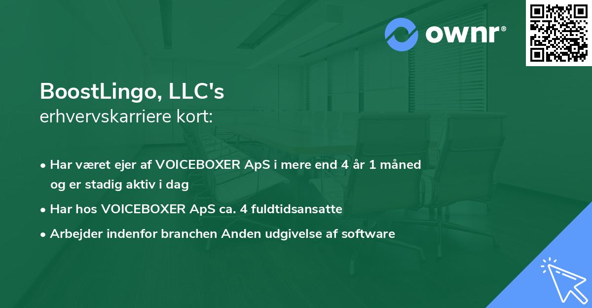 BoostLingo, LLC's erhvervskarriere kort