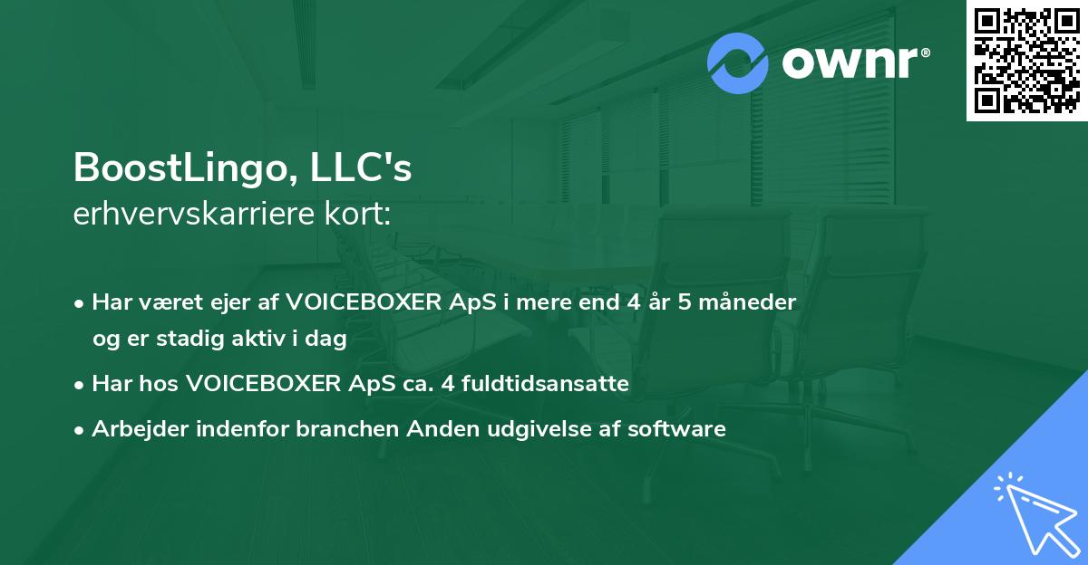 BoostLingo, LLC's erhvervskarriere kort