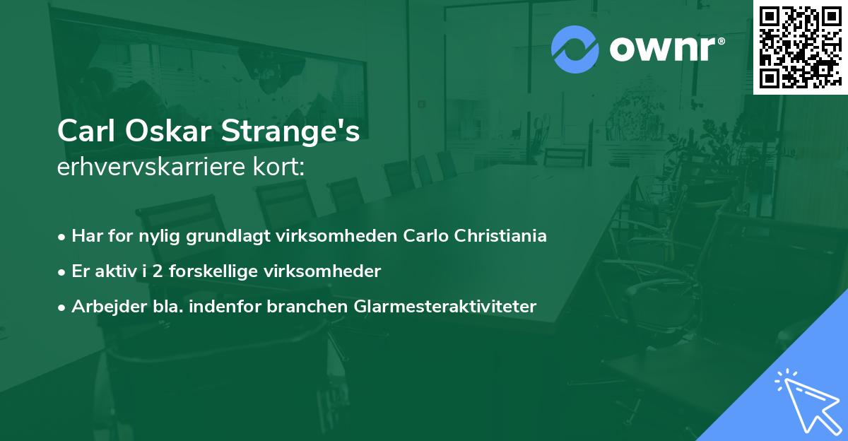 Carl Oskar Strange's erhvervskarriere kort