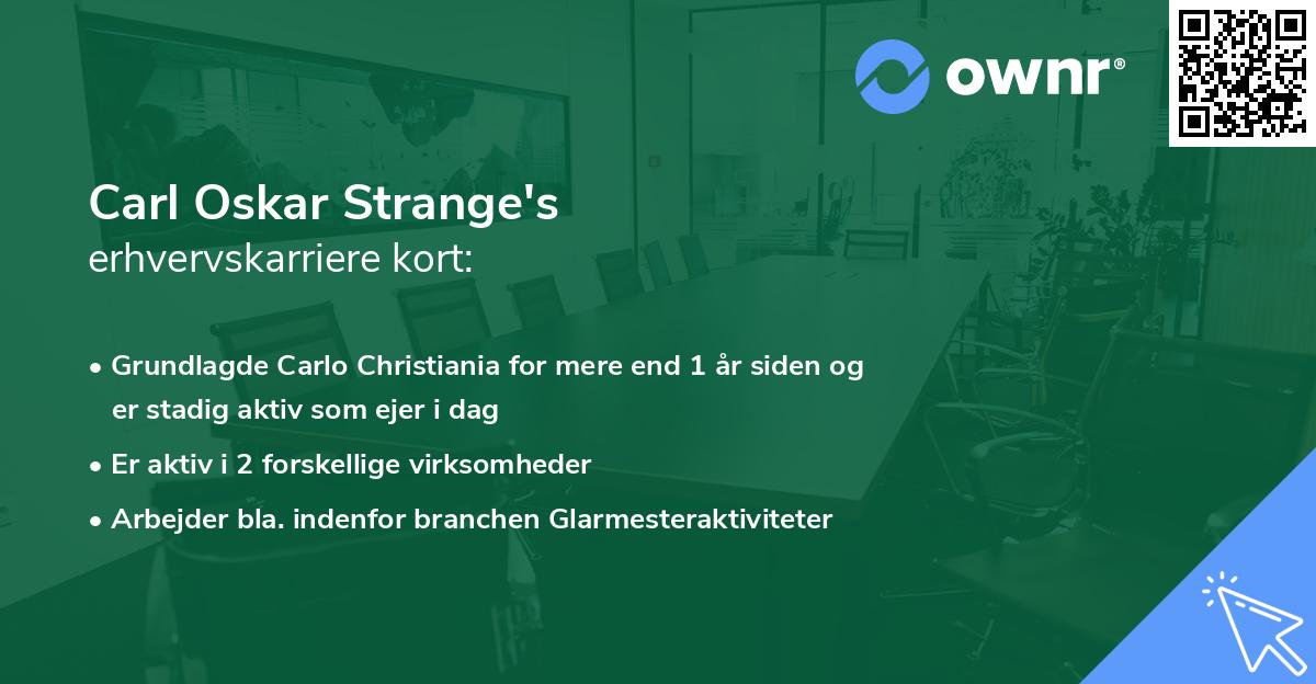 Carl Oskar Strange's erhvervskarriere kort