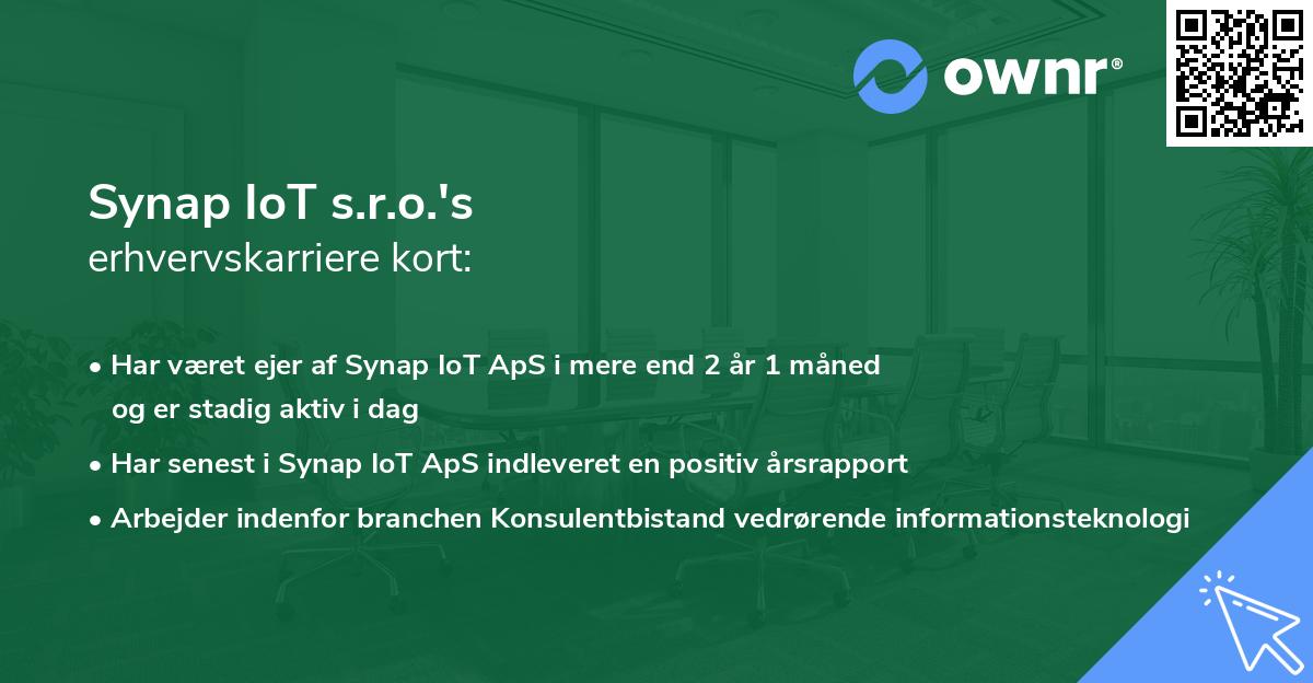 Synap IoT s.r.o.'s erhvervskarriere kort